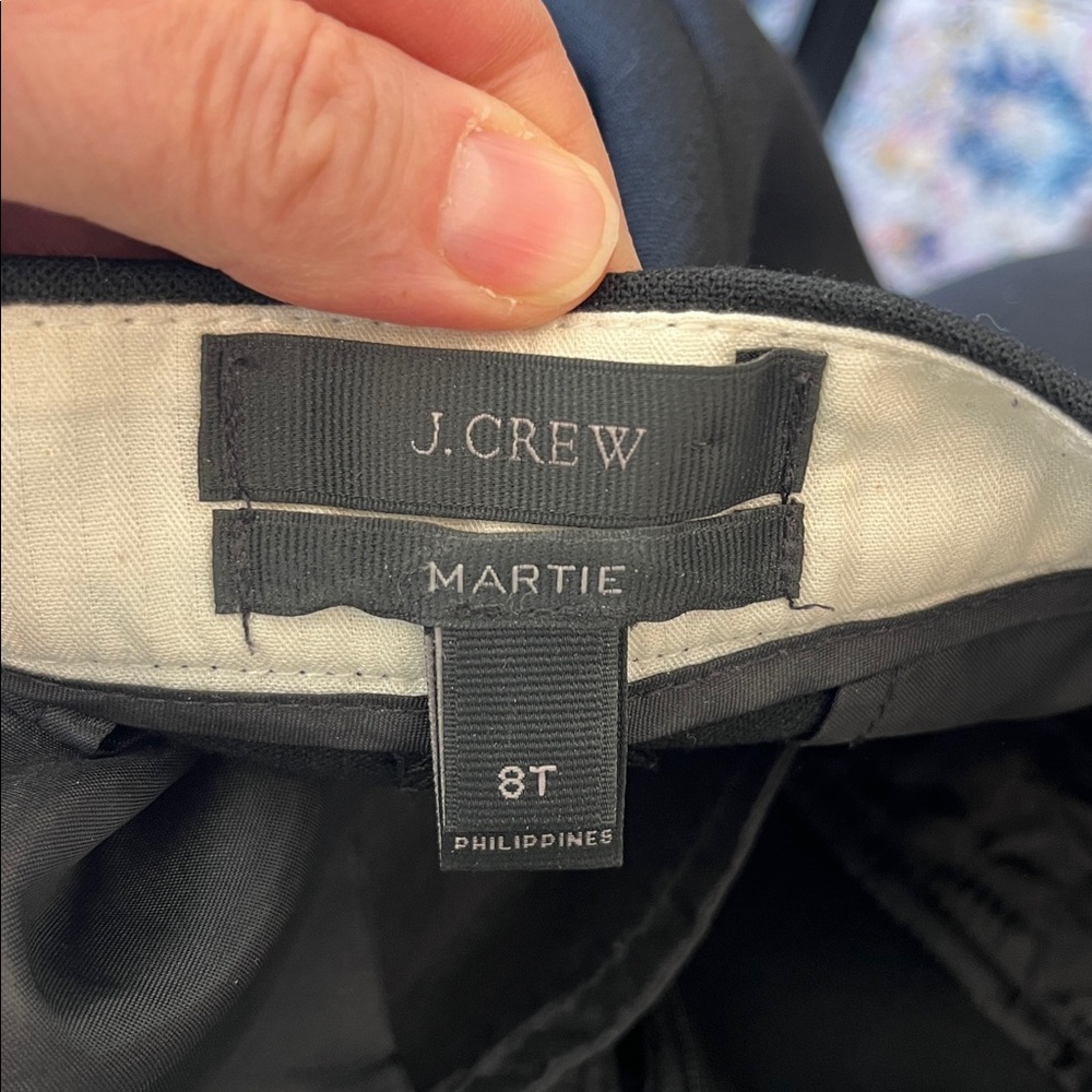 Like NEW! J. Crew Black wool blend Martie side zip ankle pants size 8 - Picture 9 of 12